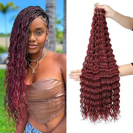 European and American Style Synthetic Hair Domestic Wig Crochet Hair Extensions Curly Hair Piece Deep Wave Bulk hair 30in120g - 图片 12