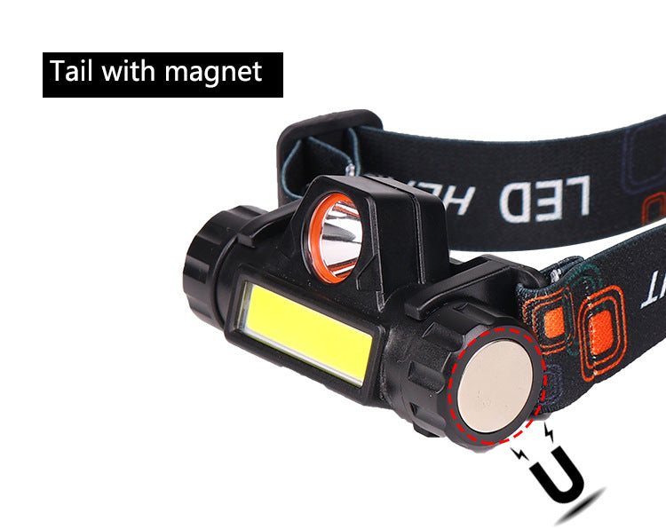Multifunctional headlight strong light outdoor light night fishing light COB Miner's lamp USB Rechargeable Headlamp with Magnetic Work Head - 图片 11