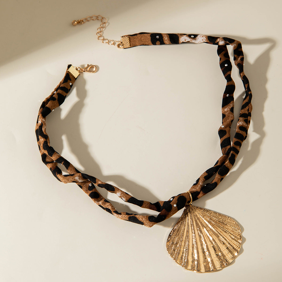 European and American Style Ocean-themed Cross Conch Starfish Pendant Leopard Print Exaggerated Necklace Collarbone Chain Jewelry - 图片 58