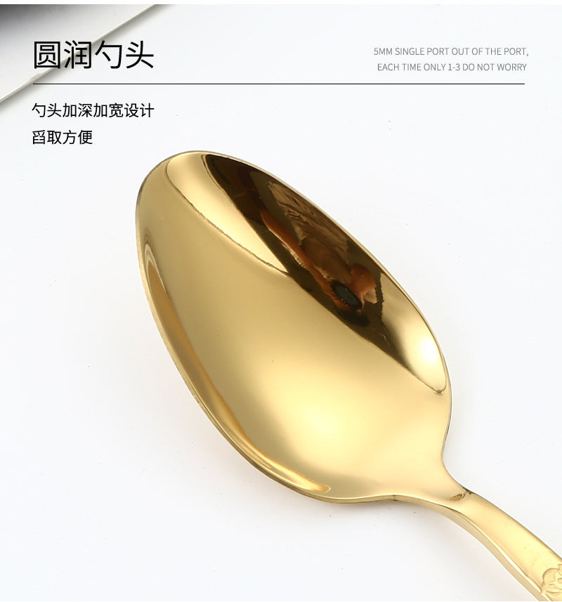 410Stainless Steel Cutlery Set Stone Pattern Knife Fork Spoon24Western-style dining set6Steak Knife and Fork for One Person - 图片 25