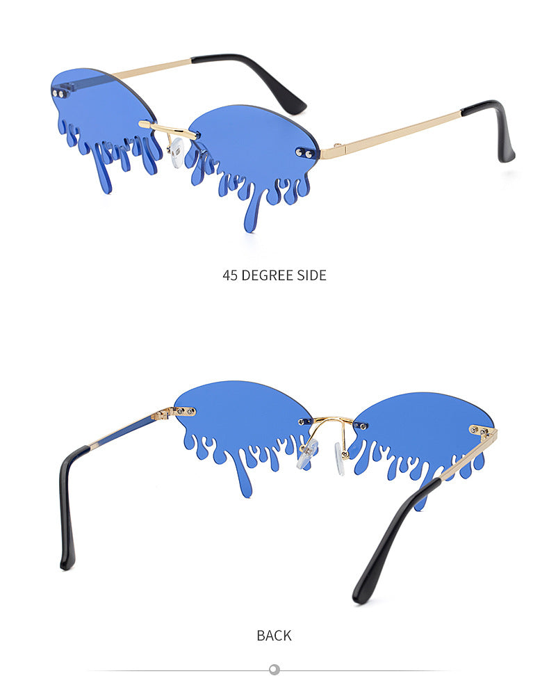 Christmas Costume Personality Tear Sunglasses for Women Metal Frameless Sunglasses Trendy European and American Party Funny Glasses - 图片 32