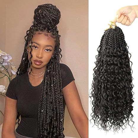 Cross-border European and American Synthetic Hair Wigs Box Braids Bohemian Curly Three-strand Braid Fly Hook Needle Hair Braid - 图片 6