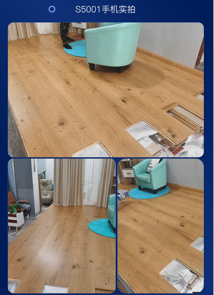 Door-to-Door Installation Old Three-Layer Large Board Pure Three-Layer Solid Wood Floor Oak Log3.0-4.0mm Underfloor Heating - 图片 116