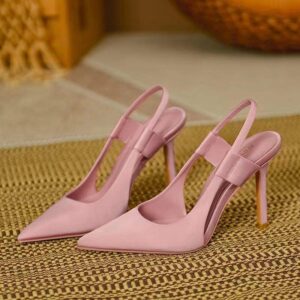 Fairy High Heels for Women2025New Pointed Toe French Style Thin Heel Mules Casual Outdoor Closed-Toe Sandals Trendy