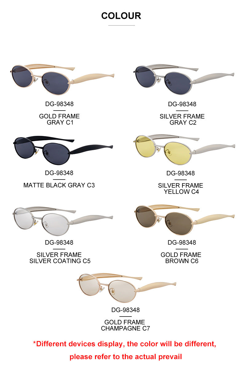 Oval Sunglasses for Women2025New European and American Style Personality Sunglasses with High-end Feel, Sun Protection, Trendy Fashion Glasses - 图片 24