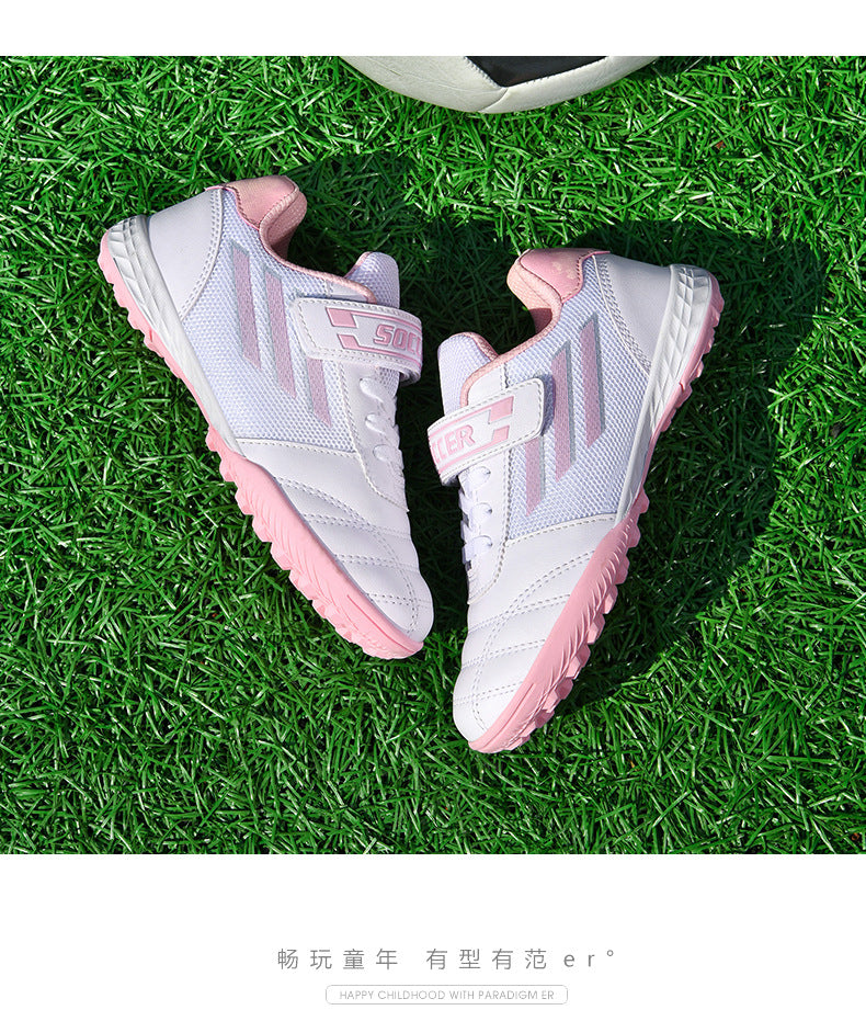 New football shoes for men and women with Velcro for children TF Broken Nail Style Youth Student Grassland Flat Training Shoes - 图片 30