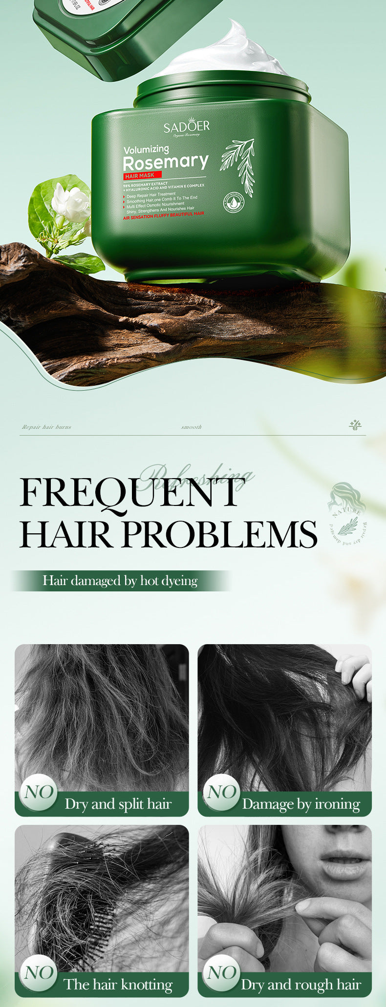 Rosemary Rosemary500ml SADOER Repair Nourishing Smooth Hair Conditioner Wholesale - 图片 8