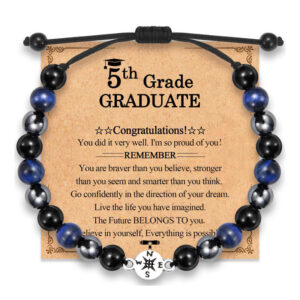 Student Graduation Commemorative Bracelet Handmade Braided Rope Gift Bracelet Tiger Eye Magnet Graduation Season Braided Compass Bracelet