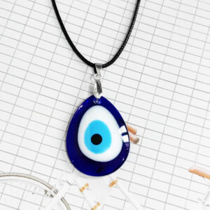 Hot-selling Devil's Eye Necklace European and American Wax Rope Turkish Blue Eyes Round Water Drop Necklace
