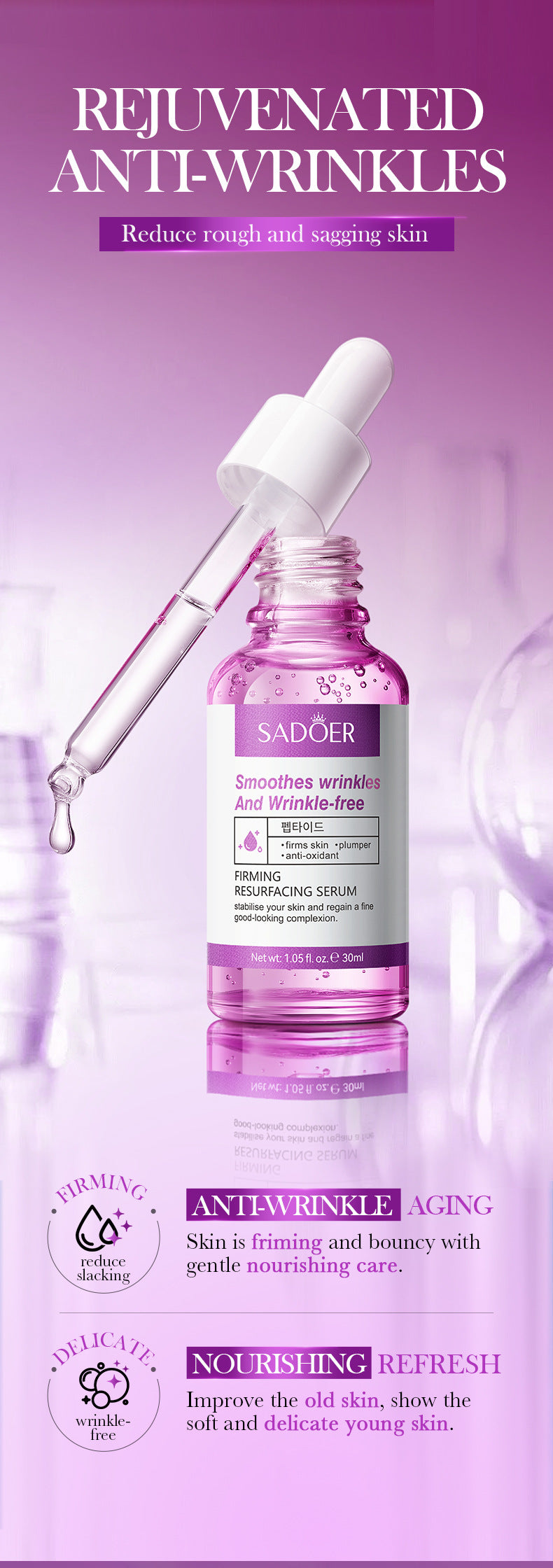 Skin Rejuvenation and Brightening Serum SADOER Moisturizing and Hydrating Essence Gel Cross-Border Wholesale - 图片 22