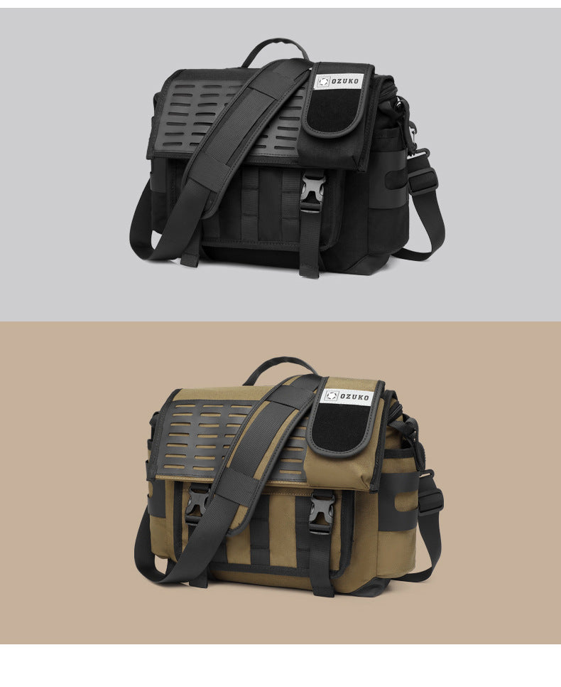 Men's Messenger Bag Multifunctional Crossbody Bag Waterproof Cycling Shoulder Bag Outdoor Commuting Tactical Style Men's Satchel - 图片 15