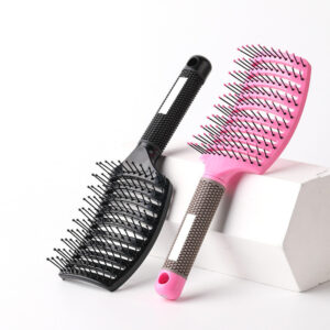Large Curved Comb, Ribbed Hair Comb, Boar Bristle Curved Massage Comb, Nine-Row Comb, Styling Curling and Smoothing Comb, Cross-Border