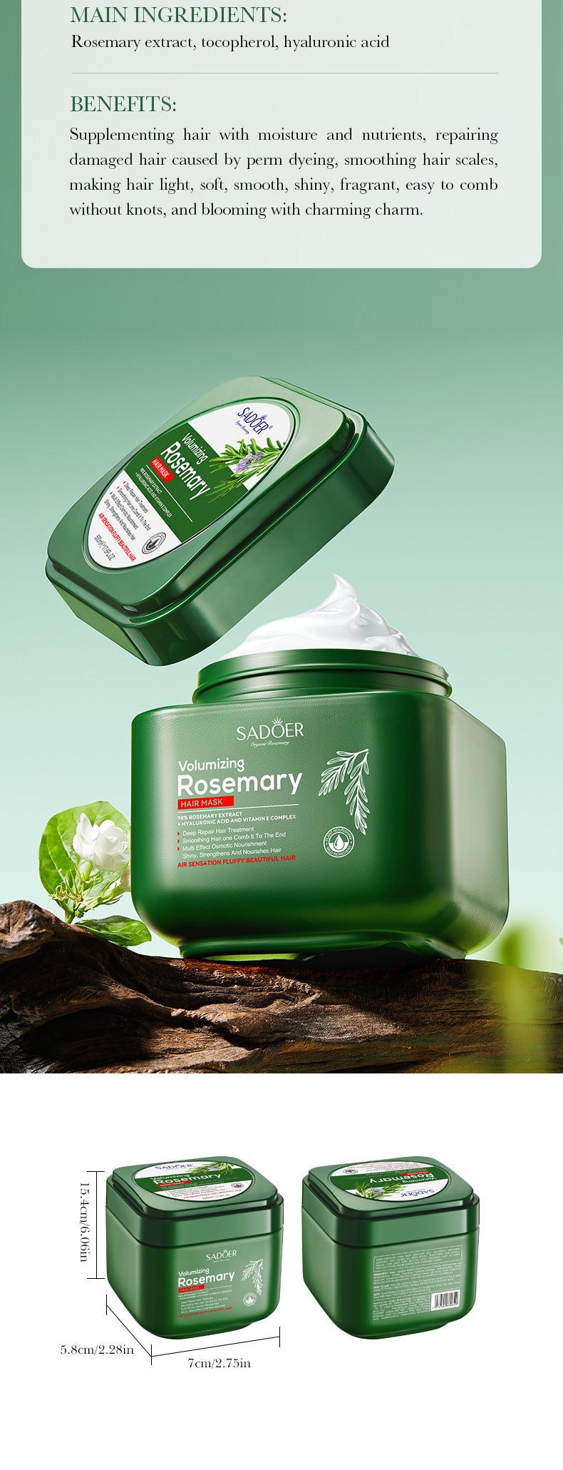 Rosemary Rosemary500ml SADOER Repair Nourishing Smooth Hair Conditioner Wholesale - 图片 16