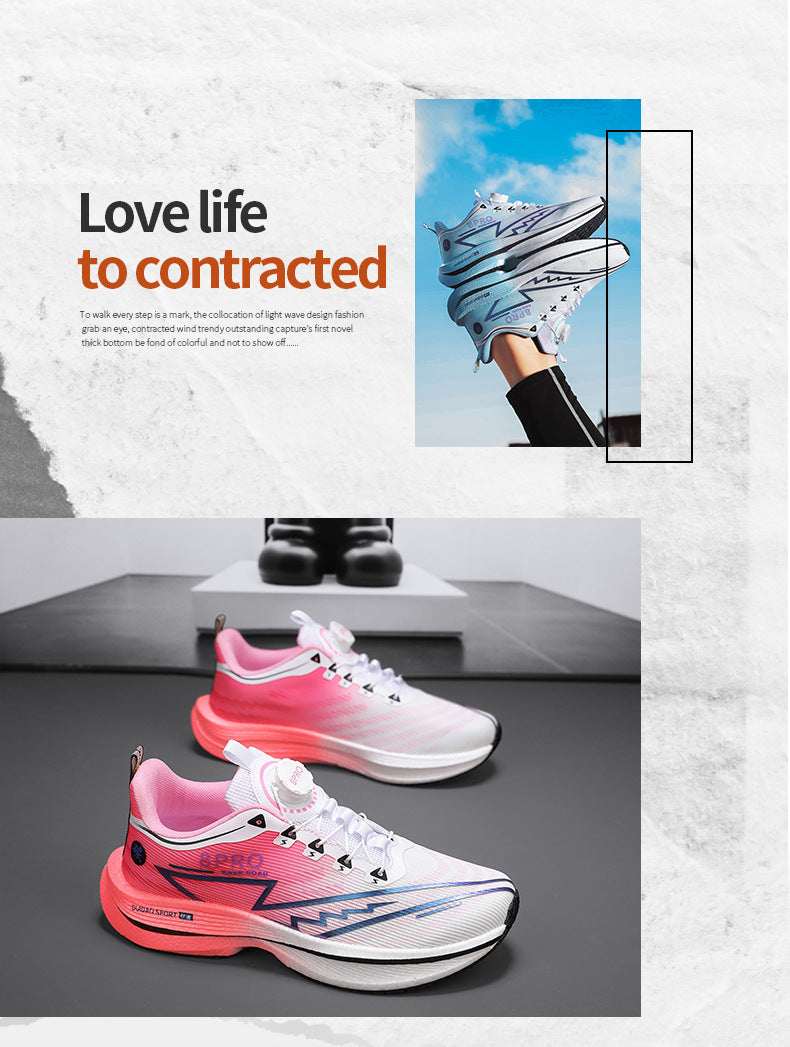 2025New8pro Full Palm Carbon Plate Racing Shock Absorption Running Shoes Men and Women Couples Rotating Buckle Youth Shoes Sports - 图片 15