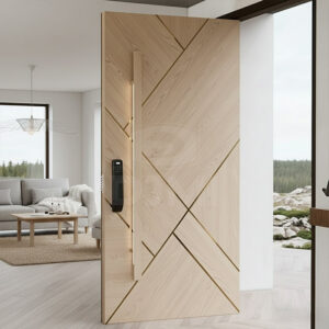 China Top Manufacturer Personalized Customization House Main Door Wooden Front Entrance Exterior Door Wood Hidden Pivot Door