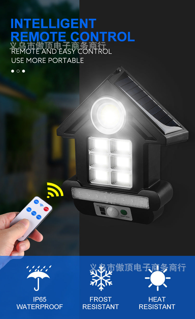 Solar Street Light Human Body Sensing Small Wall Light with Remote Control Garden Light COB Security Light Waterproof Garden Light - 图片 13