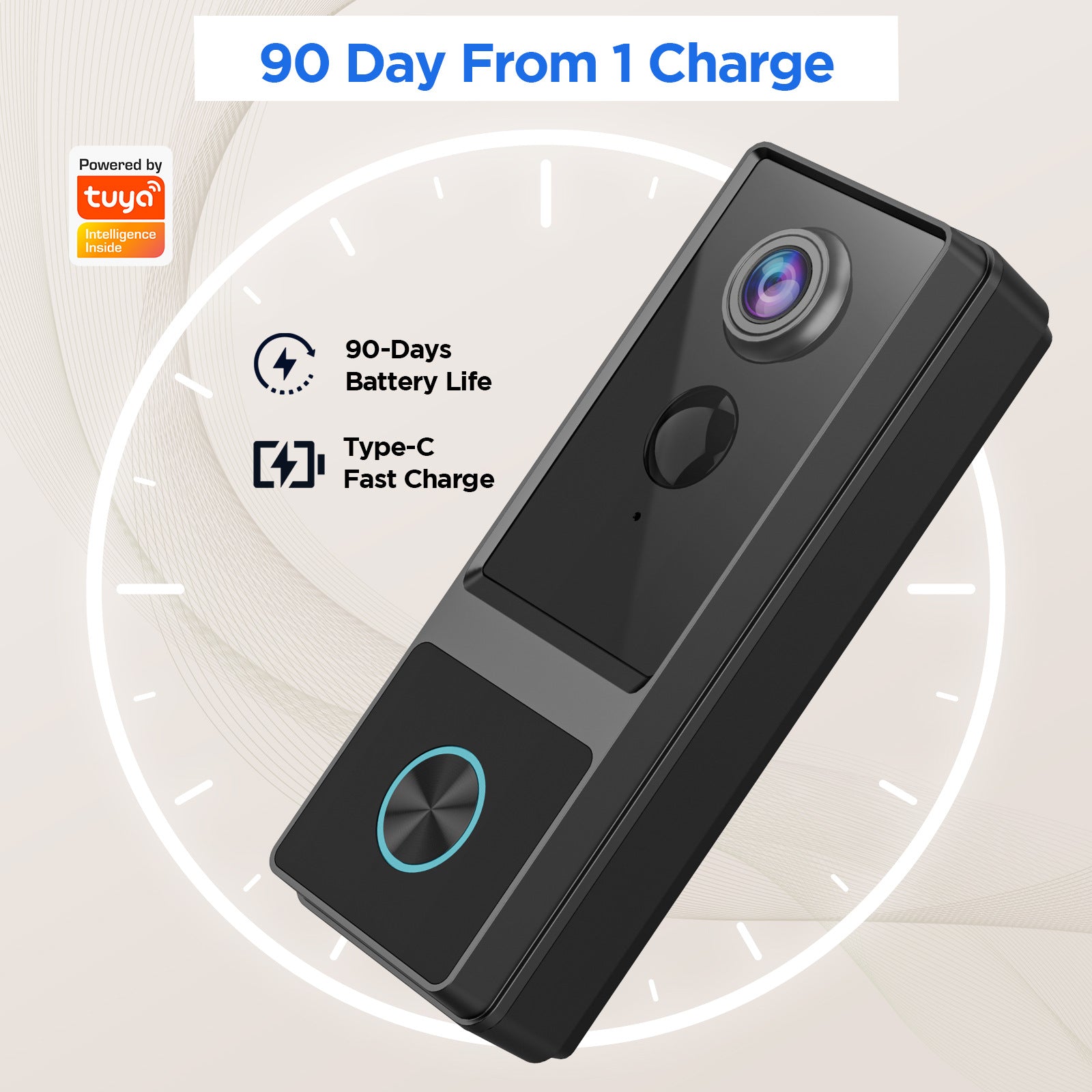 MR02WIFI Night Vision1080P Low Power Consumption Video Doorbell APP Remote Language Intercom Mobile Push Notification IP65 - 图片 11