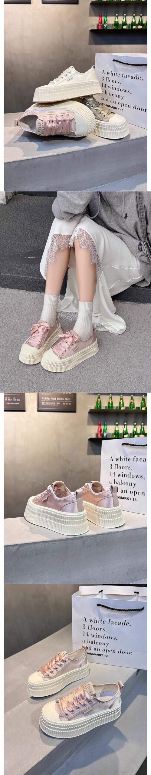 Thick Sole Biscuit White Sneakers for Women2025Versatile Student ins Fashionable Sports Casual Sneakers - 图片 8