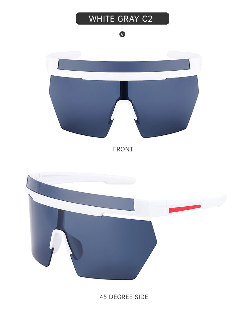 European and American Style Colorful Outdoor Sports Cycling Sunglasses for Women Trendy Fashion One-piece Windproof Sunglasses for Men Wholesale - 图片 18