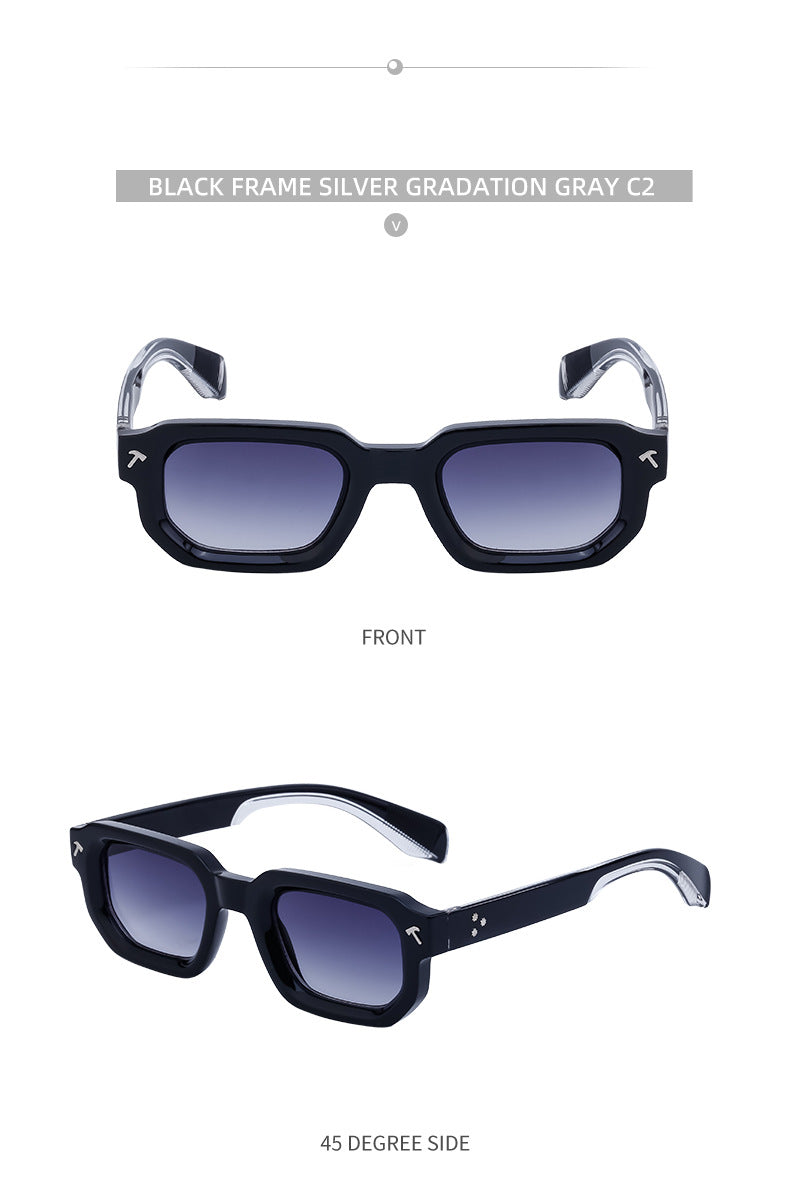New European and American Fashion Square Frame Sunglasses for Men, Simple Personality Black Frame Glasses sunglasses - 图片 29