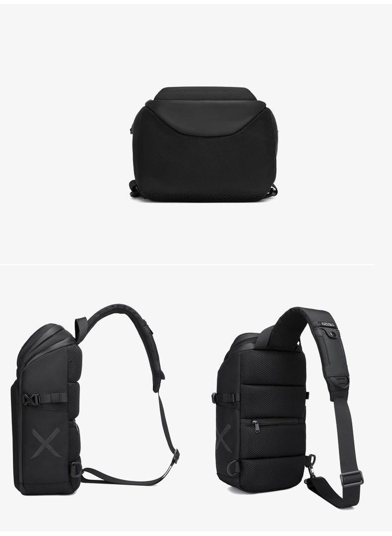 OZUKO Men's Chest Bag Waterproof Crossbody Bag Business Simple Crossbody Bag Trendy Commuter Small Backpack High-End Feel - 图片 27