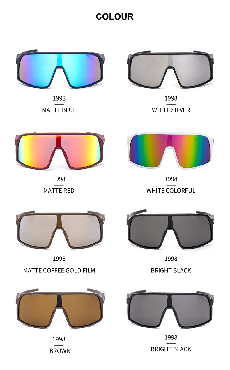 New Colorful Cycling Glasses for Men1998One-piece sunglasses European and American fashion outdoor sports sunglasses - 图片 37