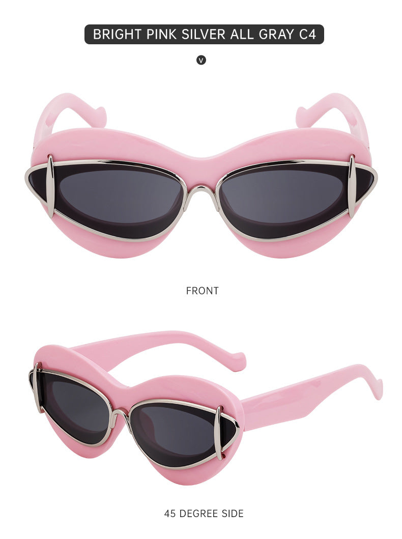 New European and American Fashion Cat Eye Sunglasses for Women Driving, Same Style as Internet Celebrities Y2K Trendy Small Frame Sunglasses sunglas - 图片 34