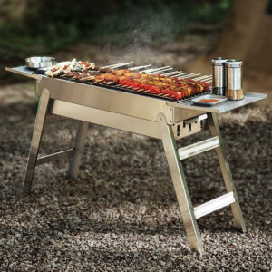 Barbecue Grill Thickened Stainless Steel Home Outdoor Portable Folding Grill Charcoal Drawer Type Barbecue Stove