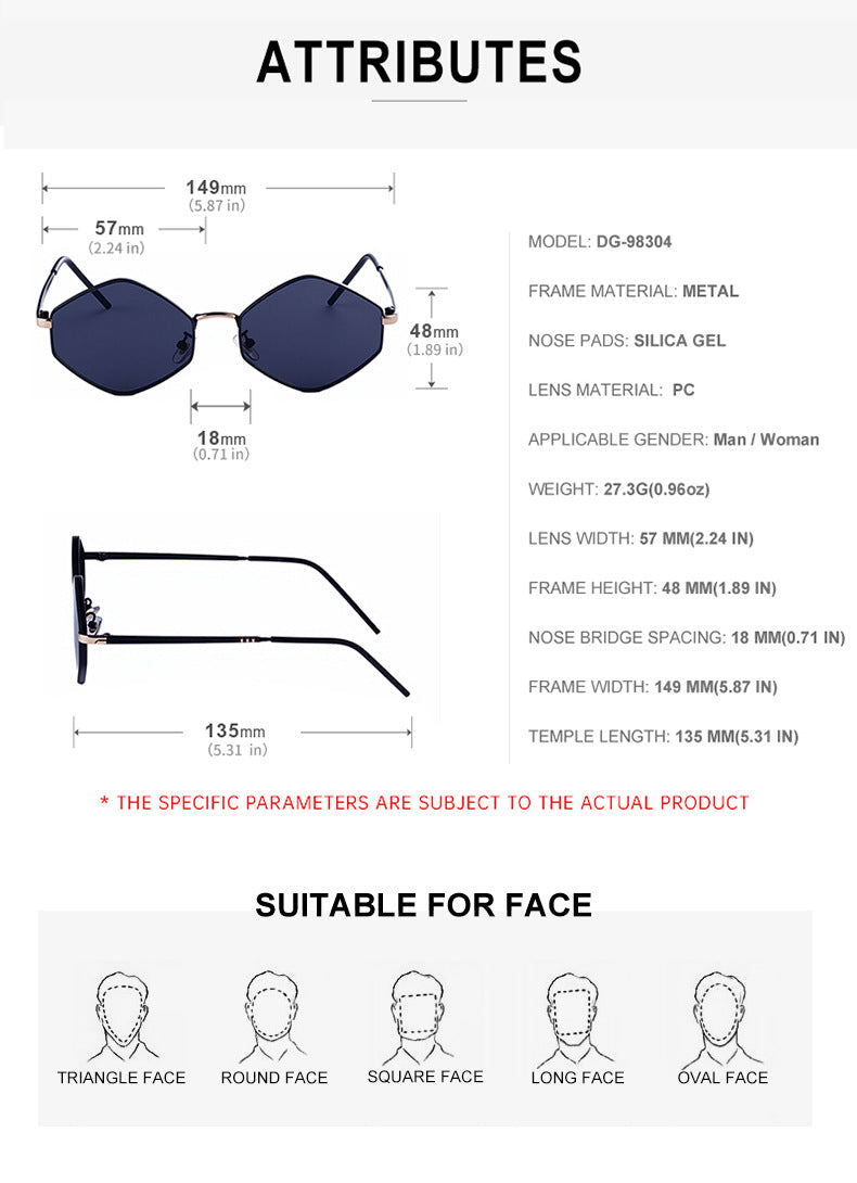 Polygonal Sunglasses for Women with a Sense of Sophistication2025New European and American fashion sunglasses driving UV protection glasses - 图片 21