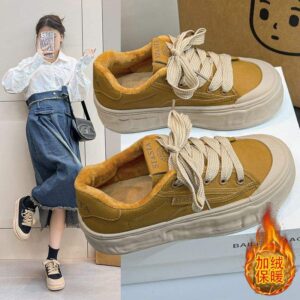 Women's White Sneakers2025New Spring and Autumn Trendy Casual Versatile Platform Thick-Soled Loafers