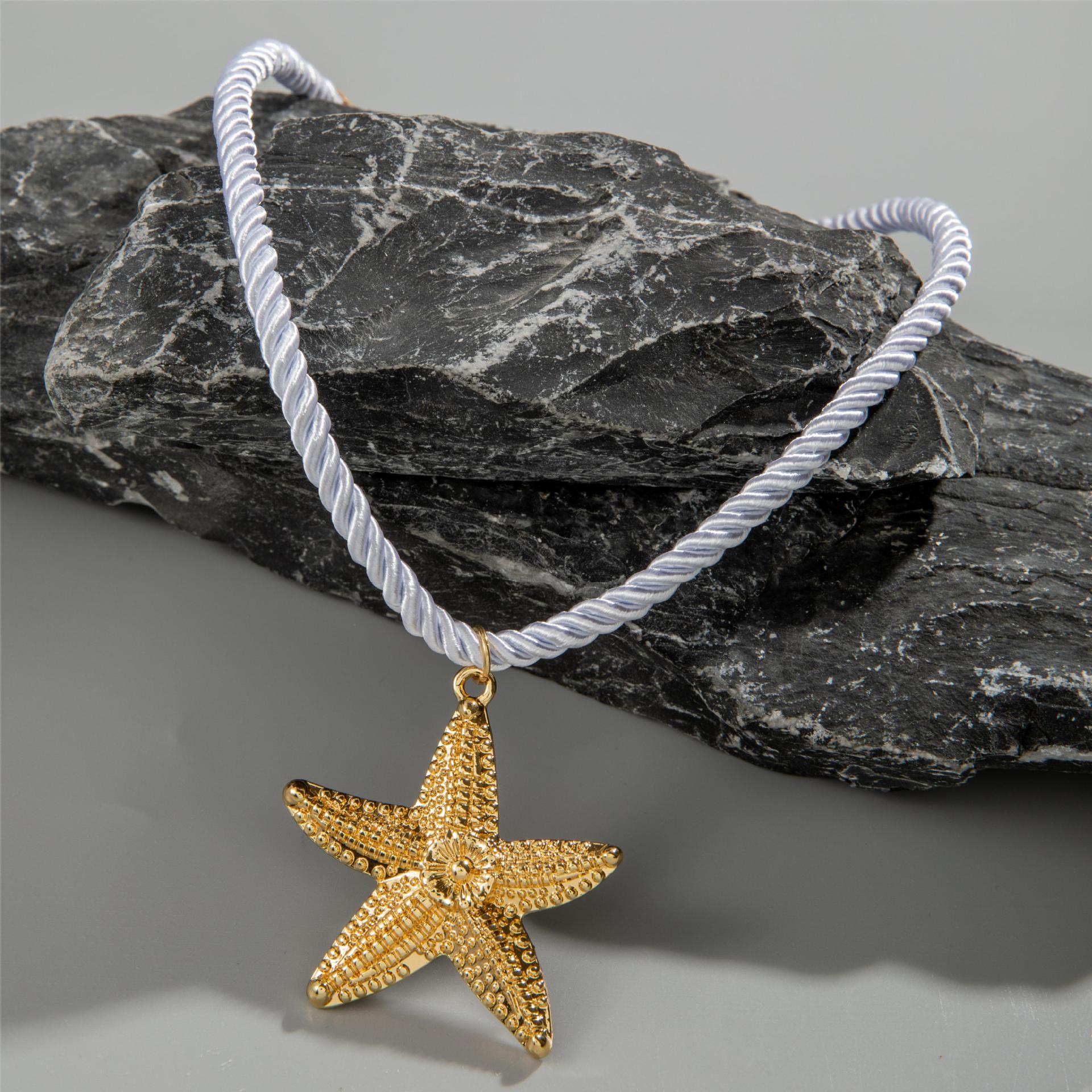 European and American Metal Ocean Style Starfish Pendant Necklace Jewelry Personality Exaggerated Star Beach Vacation Necklace for Women - 图片 25