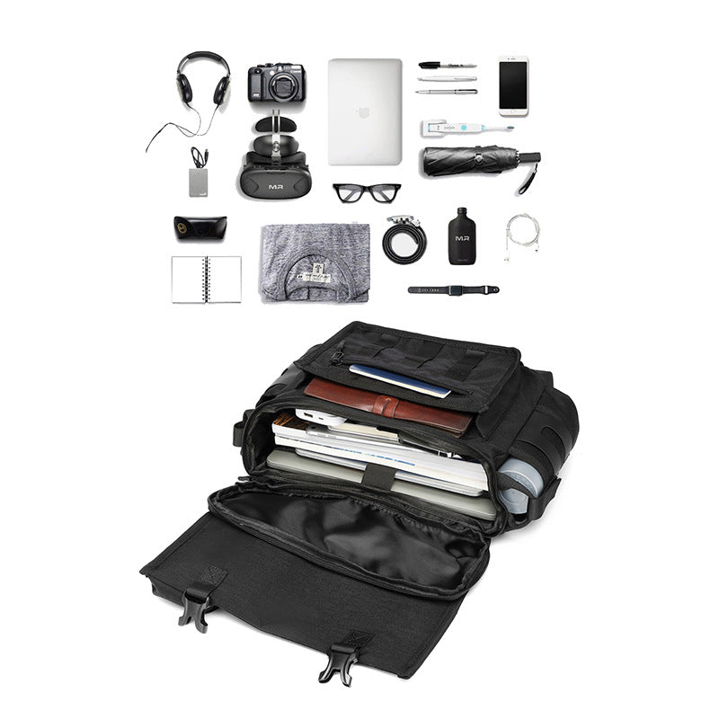 Men's Messenger Bag Multifunctional Crossbody Bag Waterproof Cycling Shoulder Bag Outdoor Commuting Tactical Style Men's Satchel