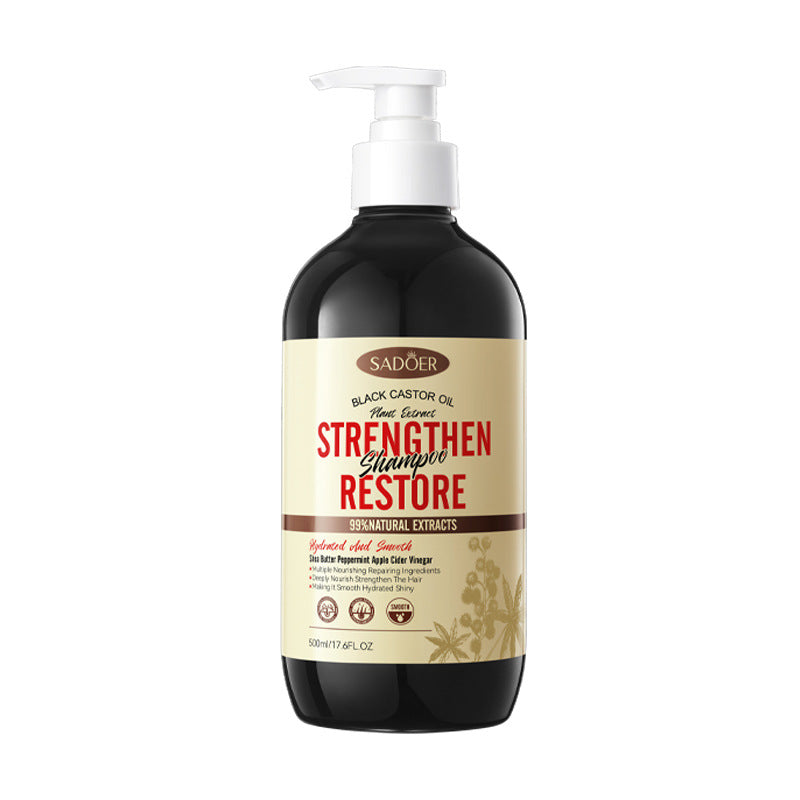 Black Castor Oil Shampoo SADOER Care Nourishing Smooth Anti-Dandruff Shampoo Cross-Border Wholesale - 图片 5