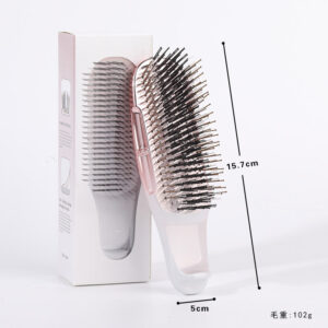 Cross-Border Electroplated Meridian Massage Comb Round Bead Three-Stage Comb Teeth Smooth Hair Anti-Tangle Dry and Wet Dual-Use Fine Needle Portable Comb