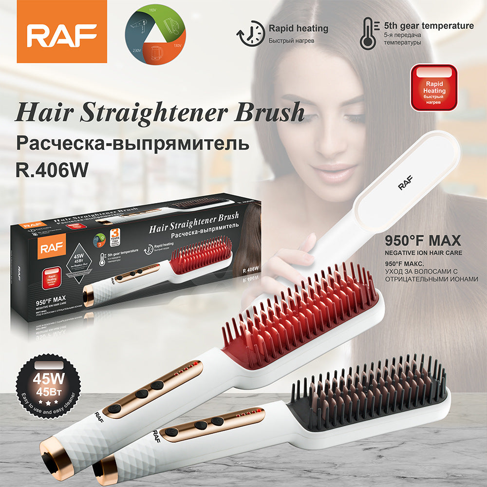 RAF EU Standard Hair Straightening Brush Non-Damaging Hair Straightening and Curling Dual-Use Electric Curling Iron Hair Straightener for Home Use - 图片 11