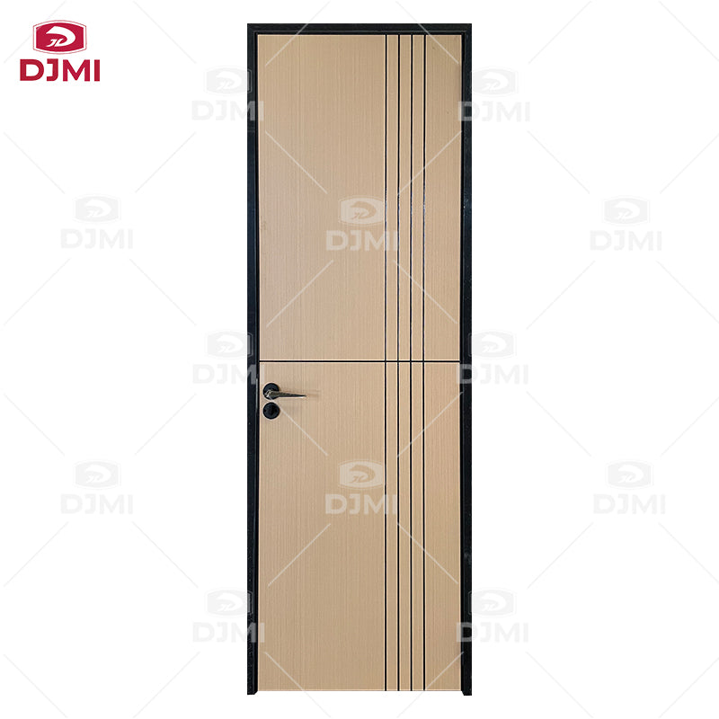 Factory Wholesale Aluminum Wood Ecological Doors for Houses Interior Modern Design Black Steel Frame Interior Wooden Door - 图片 4