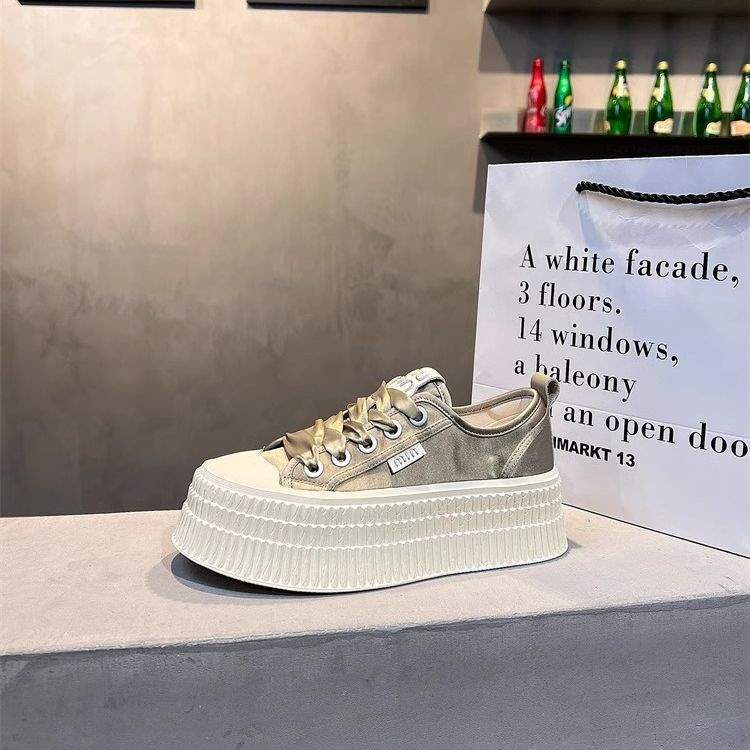 Thick Sole Biscuit White Sneakers for Women2025Versatile Student ins Fashionable Sports Casual Sneakers - 图片 3