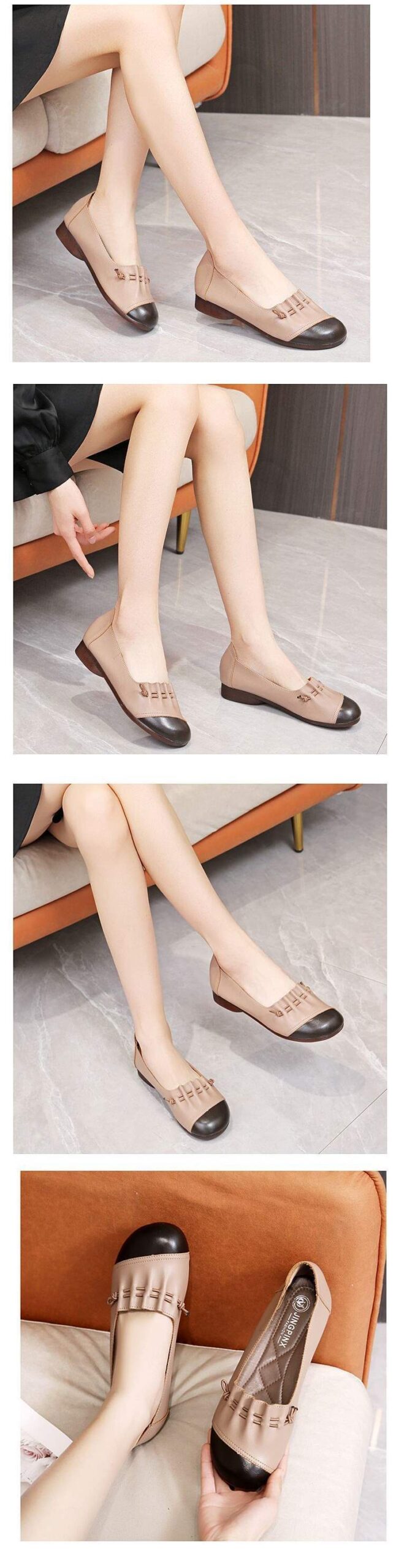 Soft Bottom2025New Spring and Summer Women's Casual Leather Shoes Flat Bottom Middle-aged and Elderly ladieswear Shoes Non-slip Women's Shoes - 图片 15