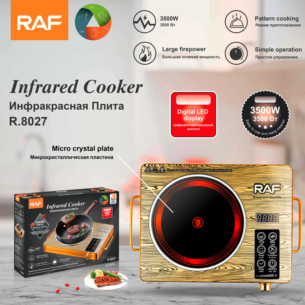 RAF European Standard Electric Ceramic Stove for Home Use, Multi-Functional, High Power, Multi-Setting, Stir-Frying, Hot Pot, Infrared Induction Cooker, Countertop Electric Stove - 图片 10