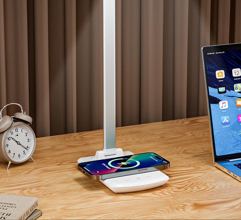 Study-Specific Eye Protection Desk Lamp with Smart Wireless Charging and Foldable Night Light for Dormitory LED Student Reading Gift Lamp - 图片 9