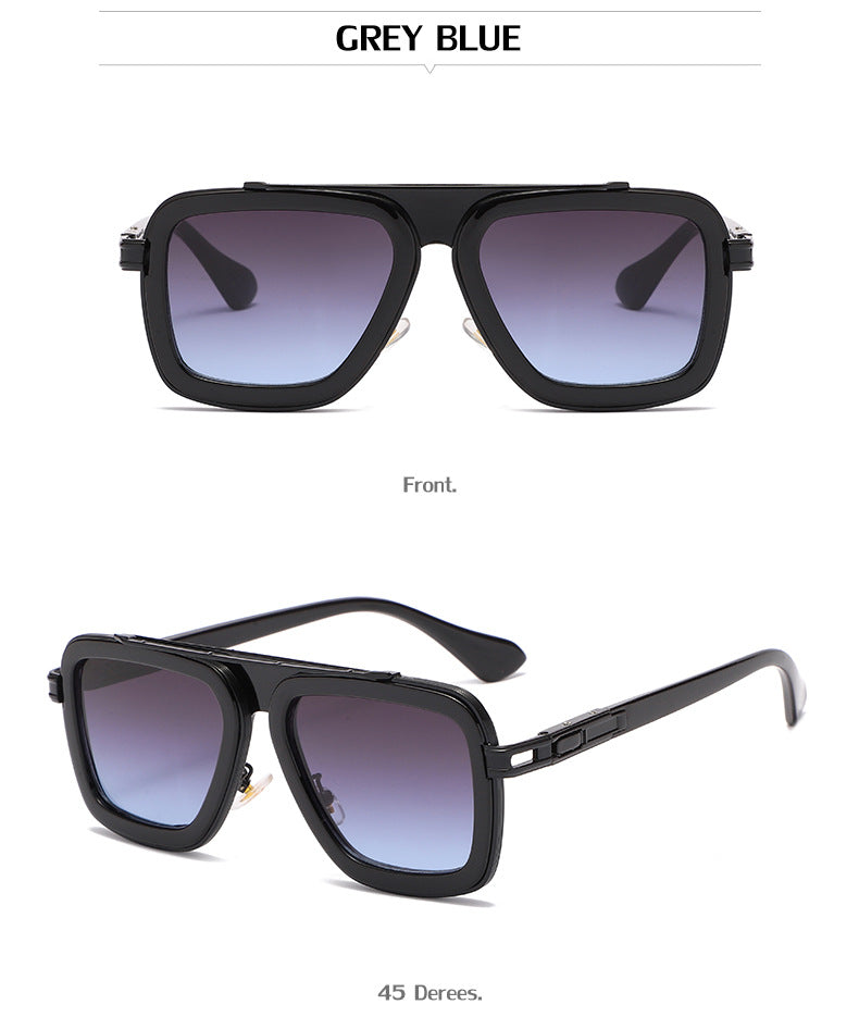 European and American Retro Square Frame Sunglasses for Men, Trendy European and American Punk Style, Internet Celebrity Same Style Sunglasses for Women ins Wind shades - 图片 48
