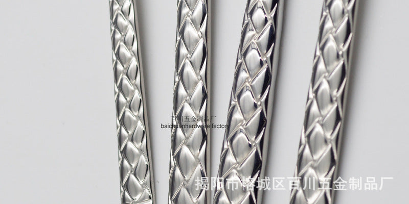 304Stainless Steel Knife Fork Spoon Thickened Forged Relief Tableware Western Steak Knife Fork Dessert Spoon4Piece Suit - 图片 18