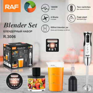 RAF EU Standard Portable Household Food Blender Handheld Electric Stainless Steel Cooking Stick Mixer3006