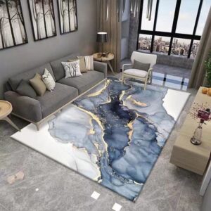 Living Room Carpet Nordic Light Luxury High-End Coffee Table Sofa Cushion Ink Art Style Home Bedroom Bedside Crystal Velvet Carpet