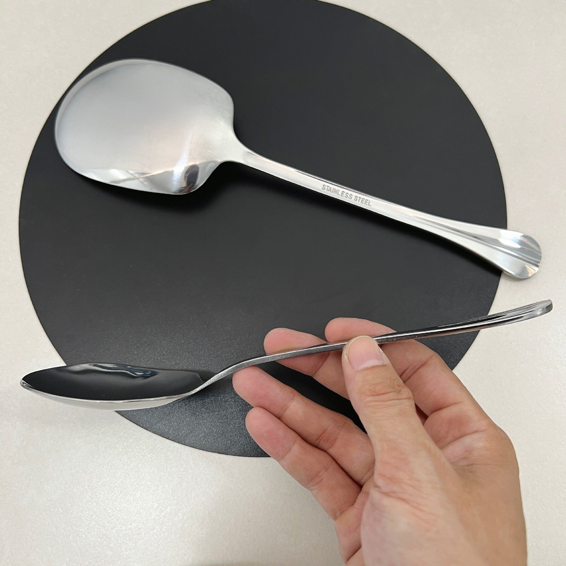Hotel Stainless Steel Serving Spoon Restaurant Large Serving Spoon Soup Spoon Service Spoon Large Spoon Thickened Canteen Public Spoon - 图片 15