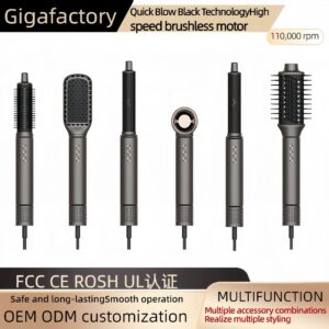 фенHigh-Speed Hair Dryer Hot Air Comb Set 6-in-1 Curling Iron Multi-Functional Hair Dryer Home Appliance