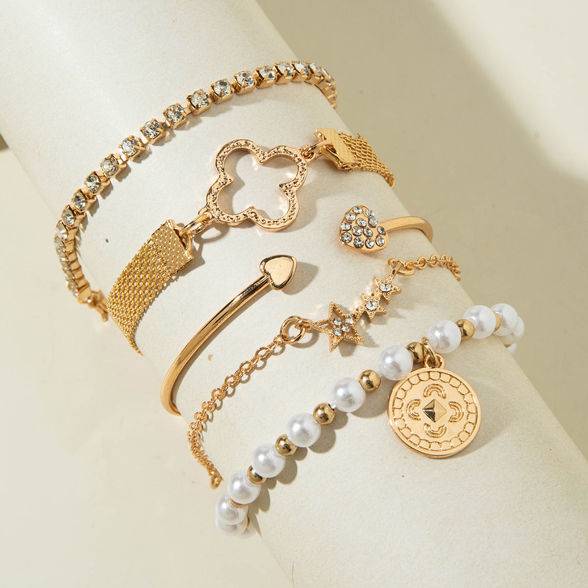 European and American Jewelry High-End Imitation Crystal Butterfly Bracelet Set Fashion Inlaid Diamond Heart Bracelet Wholesale - 图片 43