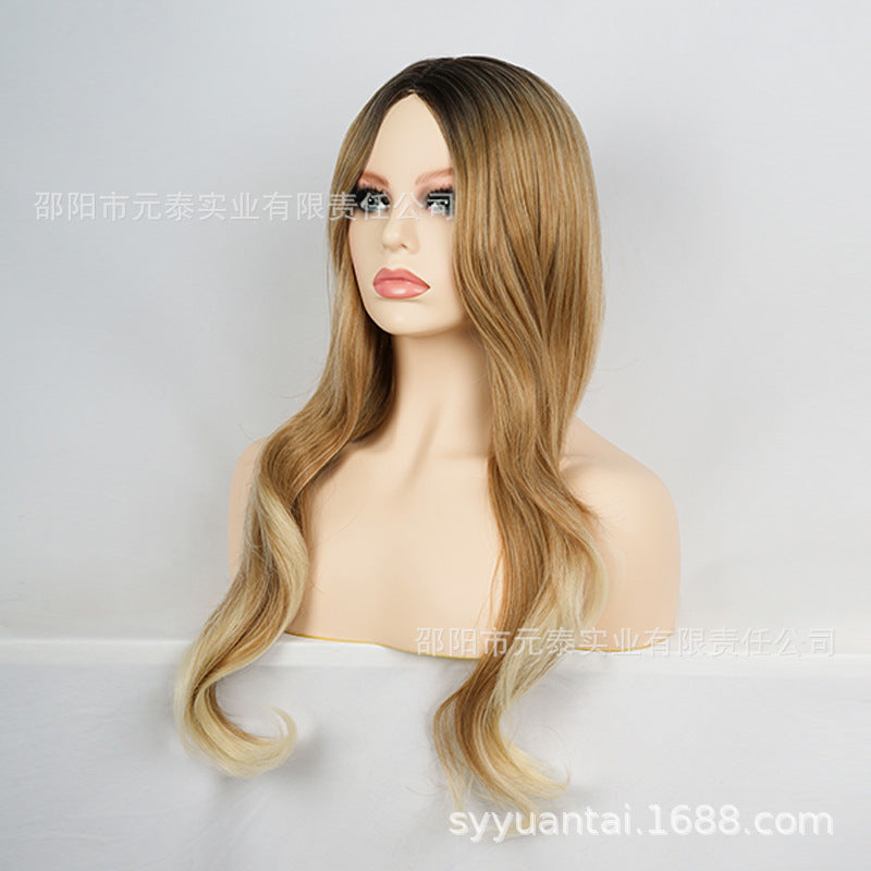 Long Curly Wig Afro Wig Synthetic Hair Medium Length Middle Part Dyed European Wig for Women wigs Fluffy Side Bangs - 图片 7