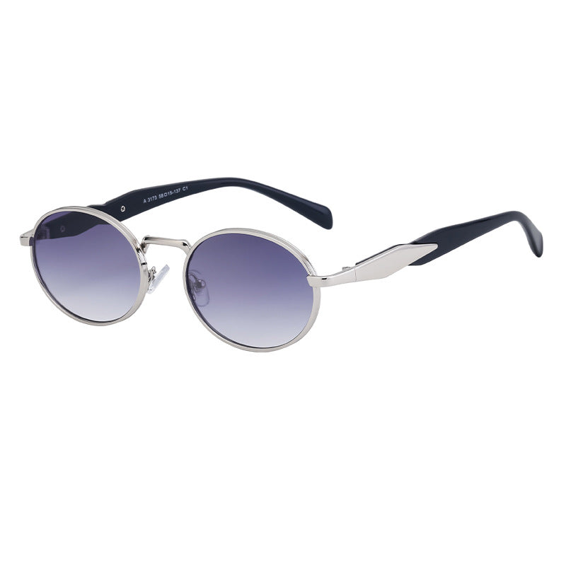 Oval Small Frame Sunglasses for Women, High-End Brand, European and American Style, Trendy UV Protection Sunglasses - 图片 3