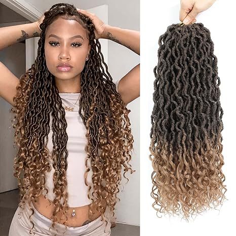 Cross-border European and American Synthetic Hair Wigs Curved Up and Down Crochet Hair Wigs Goddess Faux Locks Curly Handwoven - 图片 31